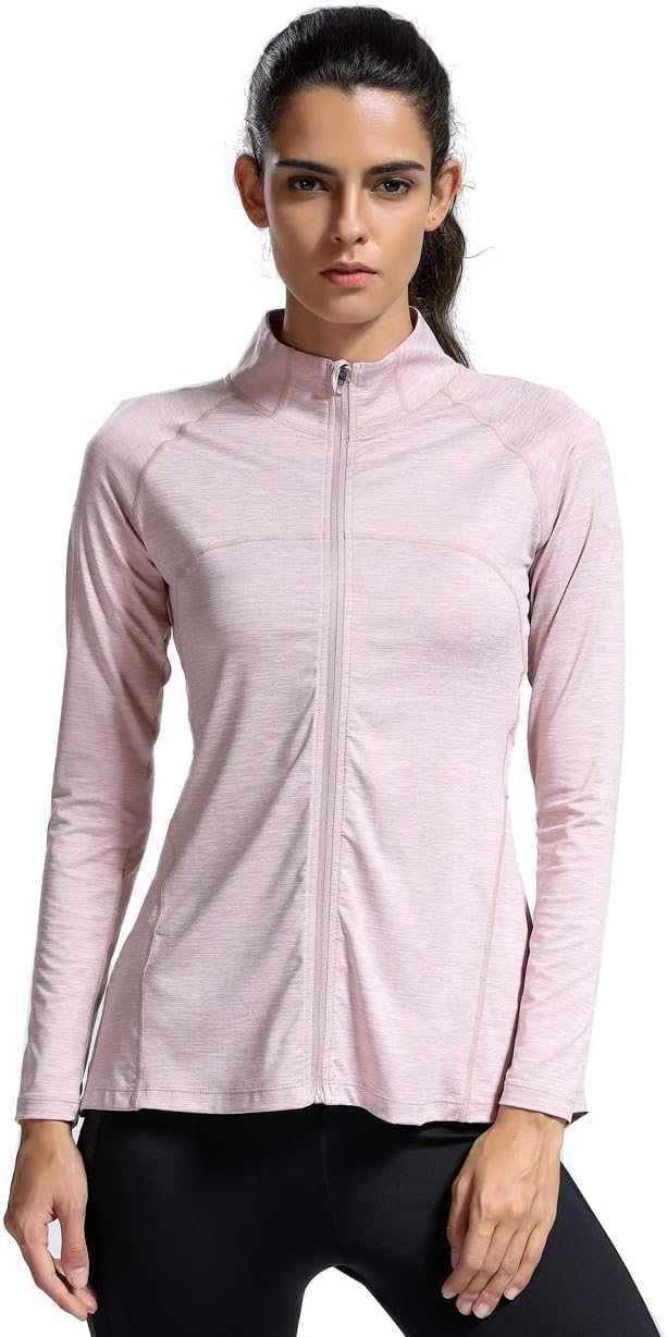 SILIK Womens Athletic Running Hoodies Long Sleeve Sweatshirt Lightweight Coat Pullover with Zip