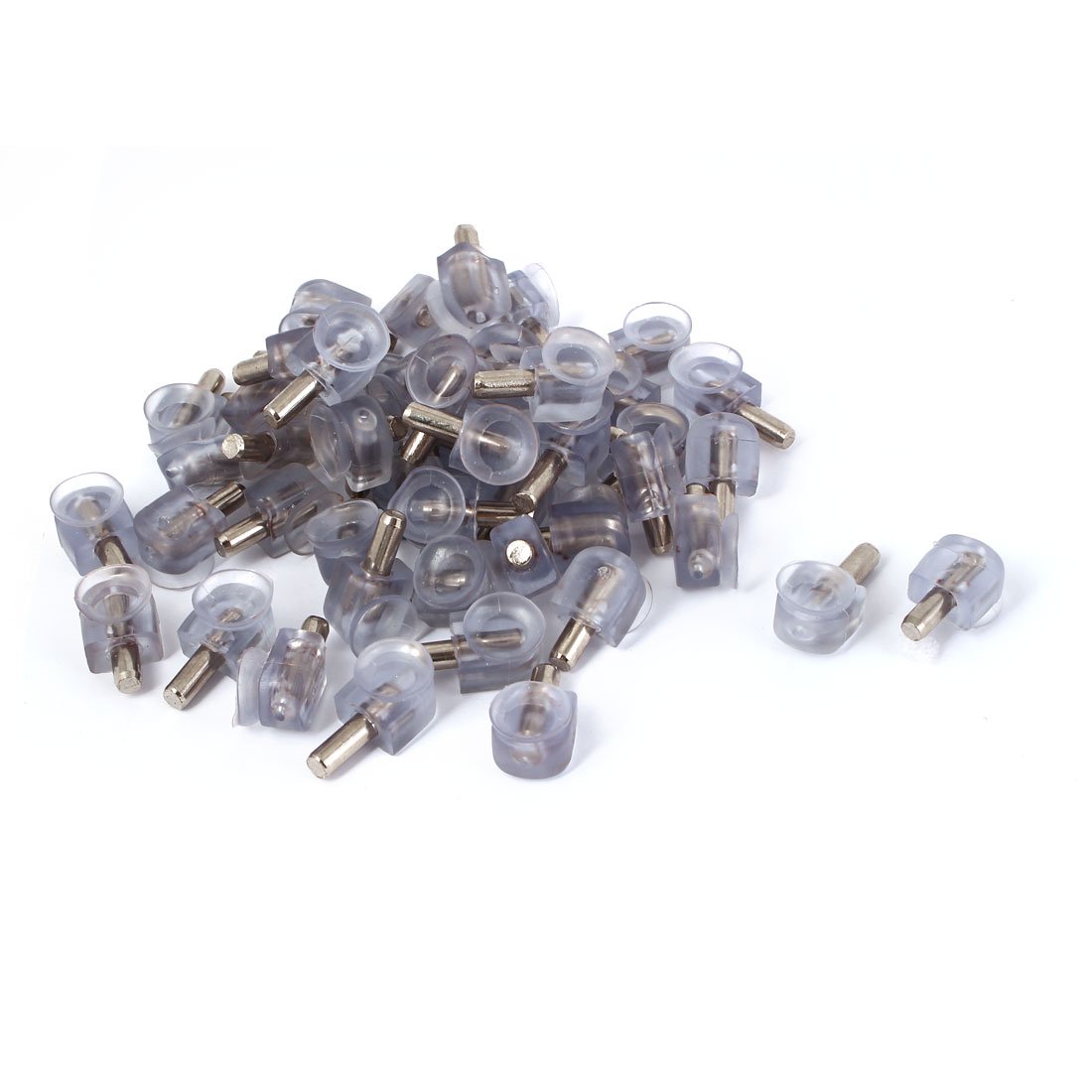 sourcingmap a16041300ux0403 13Mm Dia Suction Cup Stright Shaft Glass Shelf Holder Bracket Supports 50 Pcs, Silver Tone, Clear