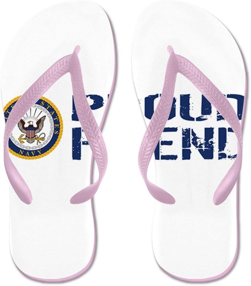 blue and white flip flops