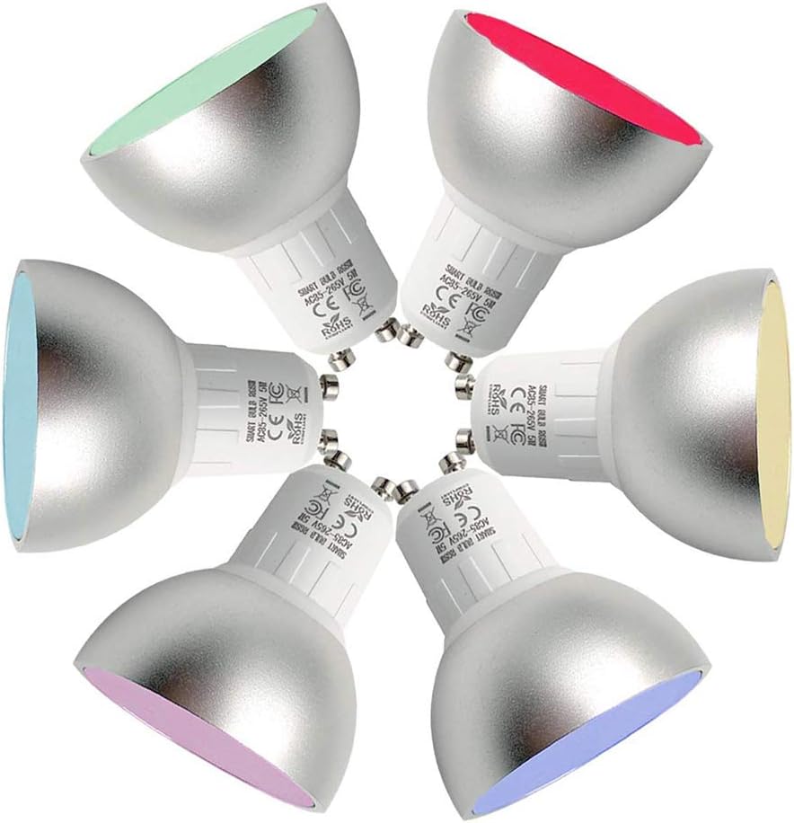 GU10 Smart LED Bulb, 5W Dimmable WiFi Light Bulb, Compatible with Alexa Google Home size 6 Packs
