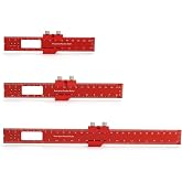 Pocket Ruler Woodworking T-Ruler 3pcs Aluminum Woodworking Rulers Scribing Ruler with Metric/Inch Measurements (Red)