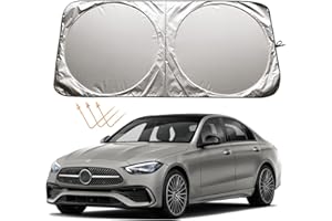 XHRING Windshield Sun Shade for Mercedes Benz C C300 A B E E350 GLA GLB GLK CLA CLK SLC SLK Class Accessories, Car Front Window Sunshade Sun Visor Shield for Mercedes Benz Maybach GLS600 GLA 250