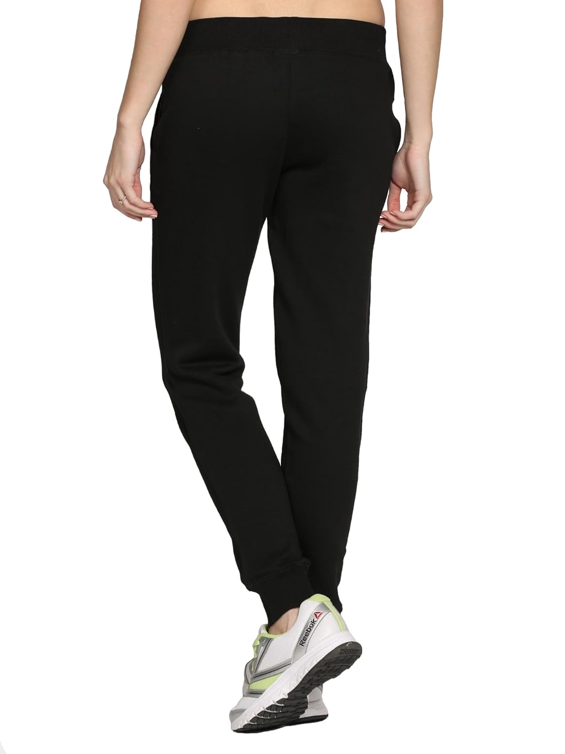 thread swag women&rsquo;s cotton regular fit track pants - black
