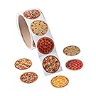 Fun Express 1 Roll ~ Photo Pizza Stickers ~ 100 Round 1.5 Paper Stickers ~ New/Shrink-wrapped by FX/OT