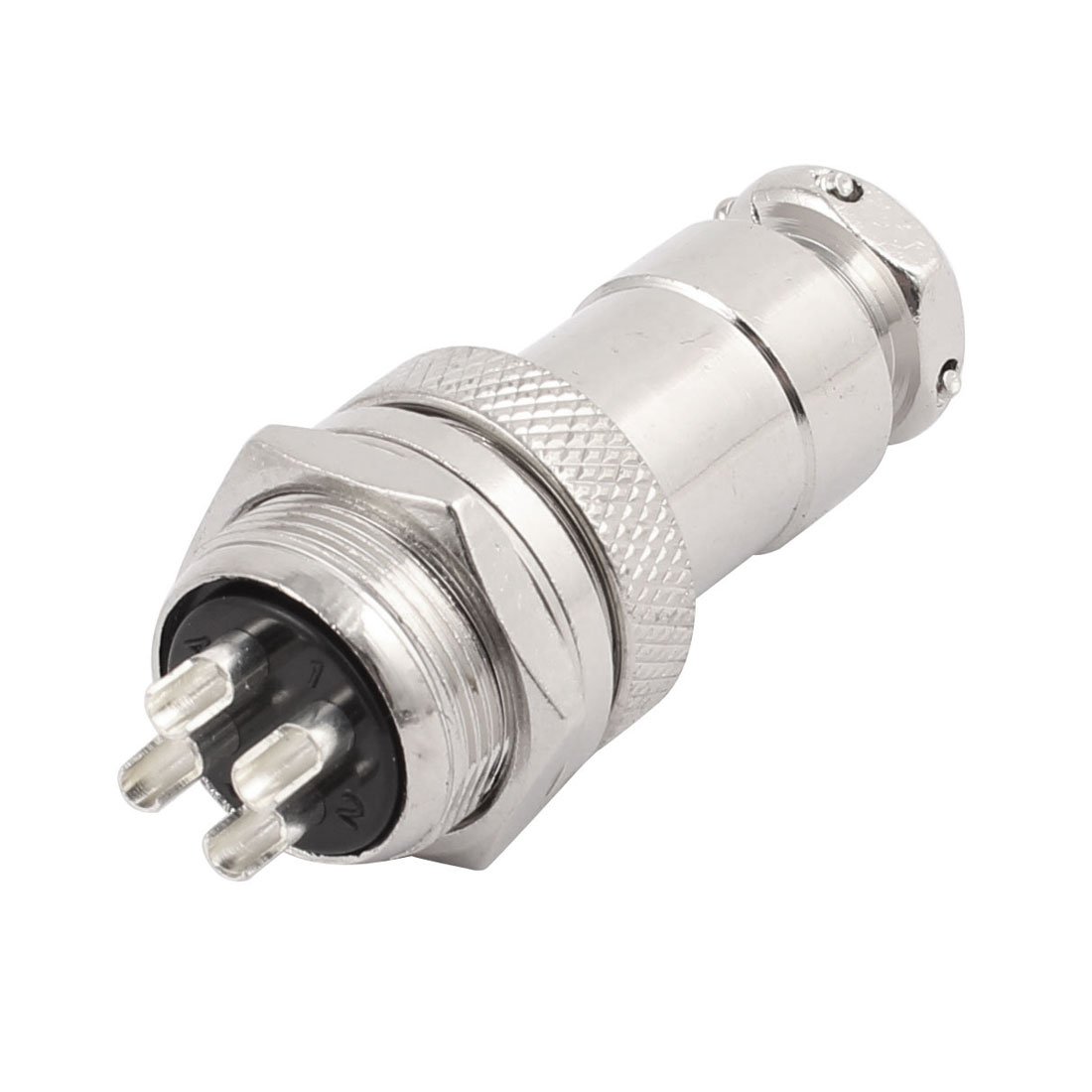 sourcing map GX20-4 AC 250V 10A 4P 20mm Thread Metal Panel Male Aviation Connector Adapter