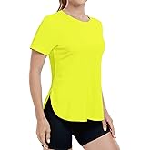 MIER Womens UPF 50+ Sun Protection Workout Tops Short Sleeve UV SPF T-Shirts for Athletic Gym Exercise Yoga, Dry Fit