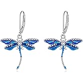 Owl/Dragon/Wolf/Mermaid/Bear/Fox Earrings Sterling Silver Abalone Shell Dangle Earrings Jewelry Gifts for Women Teen Girls Mother Friends Girlfriend