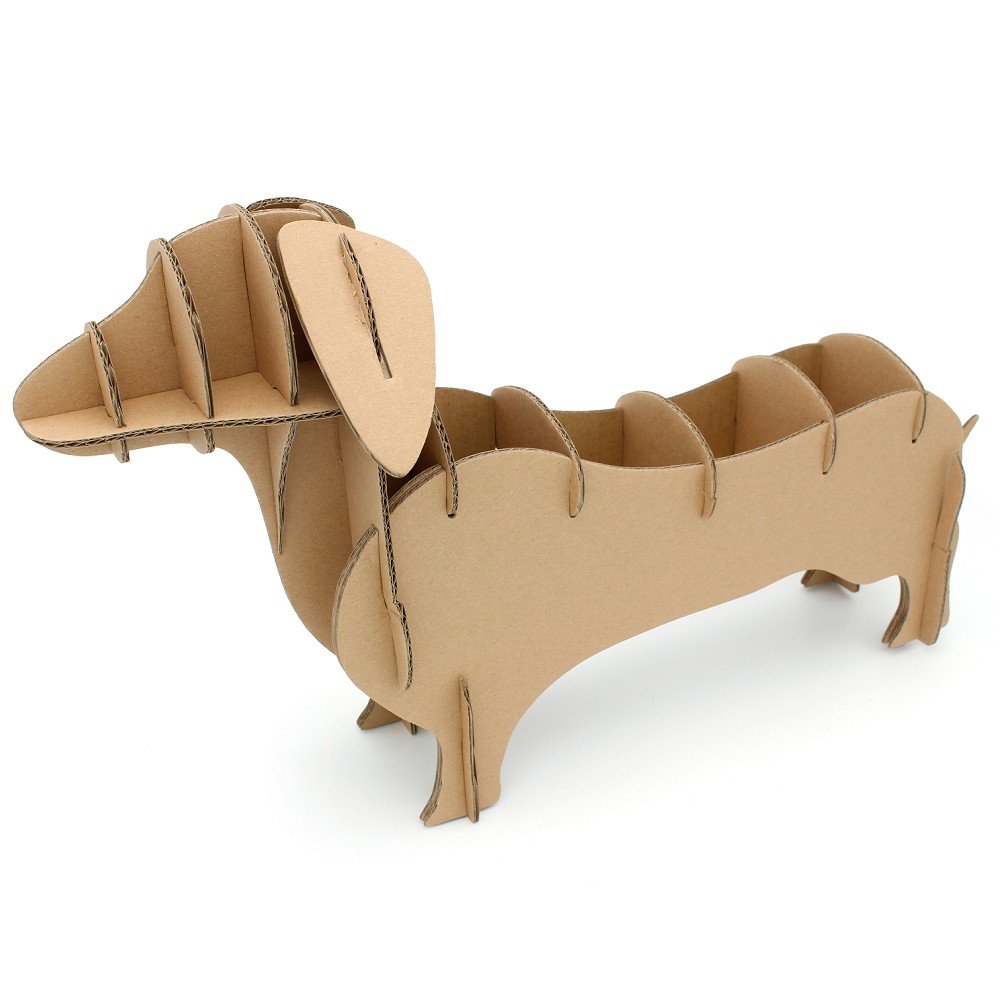 I\'m Charmer Store Your Things in This Simple Cardboard Dachshund Shelving