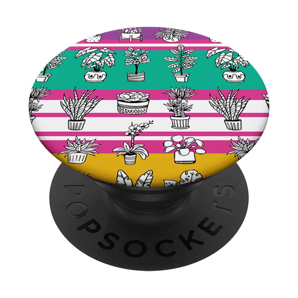 Cute Indoor And Outdoor Plant Illustration Boho Nature Art PopSockets PopGrip: Swappable Grip for Phones & Tablets