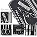 ETTG All in 1 Stainless Steel Personal Manicure Pedicure Ear Pick Nail-clippers Set Travel Grooming Kit Travel & Grooming Set Personal Care Tools with Leather Case (7 pcs-mini pack)