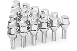 SUSOCO M12x1.25 Stock Wheel Lug Bolt, 20Pcs Solid ET Chrome Studs - 19mm Hex, 28mm Shank Compatible with Select Cherokee/Rene