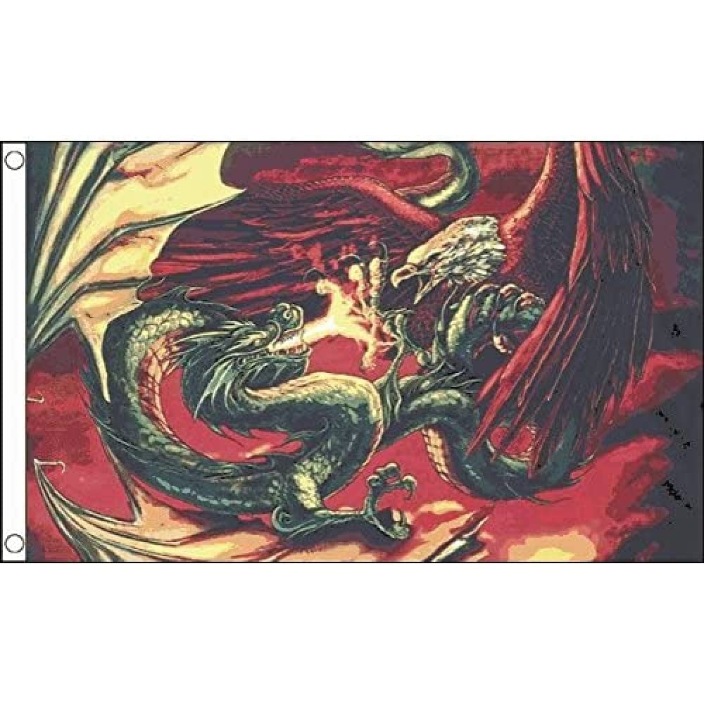 AZ FLAG - Dragon Vs Eagle Flag - 3x5 Ft - 100D Polyester Dragon Versus Eagle Banner with Two Metal Grommets - Fade Resistant - Vivid Colors - 3' x 5' Feet - 150x90 Cm