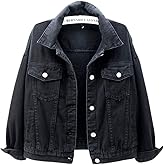 ebossy Women's Candy Color Denim Jacket Relaxed Fit Casual Jean Trucker Jacket