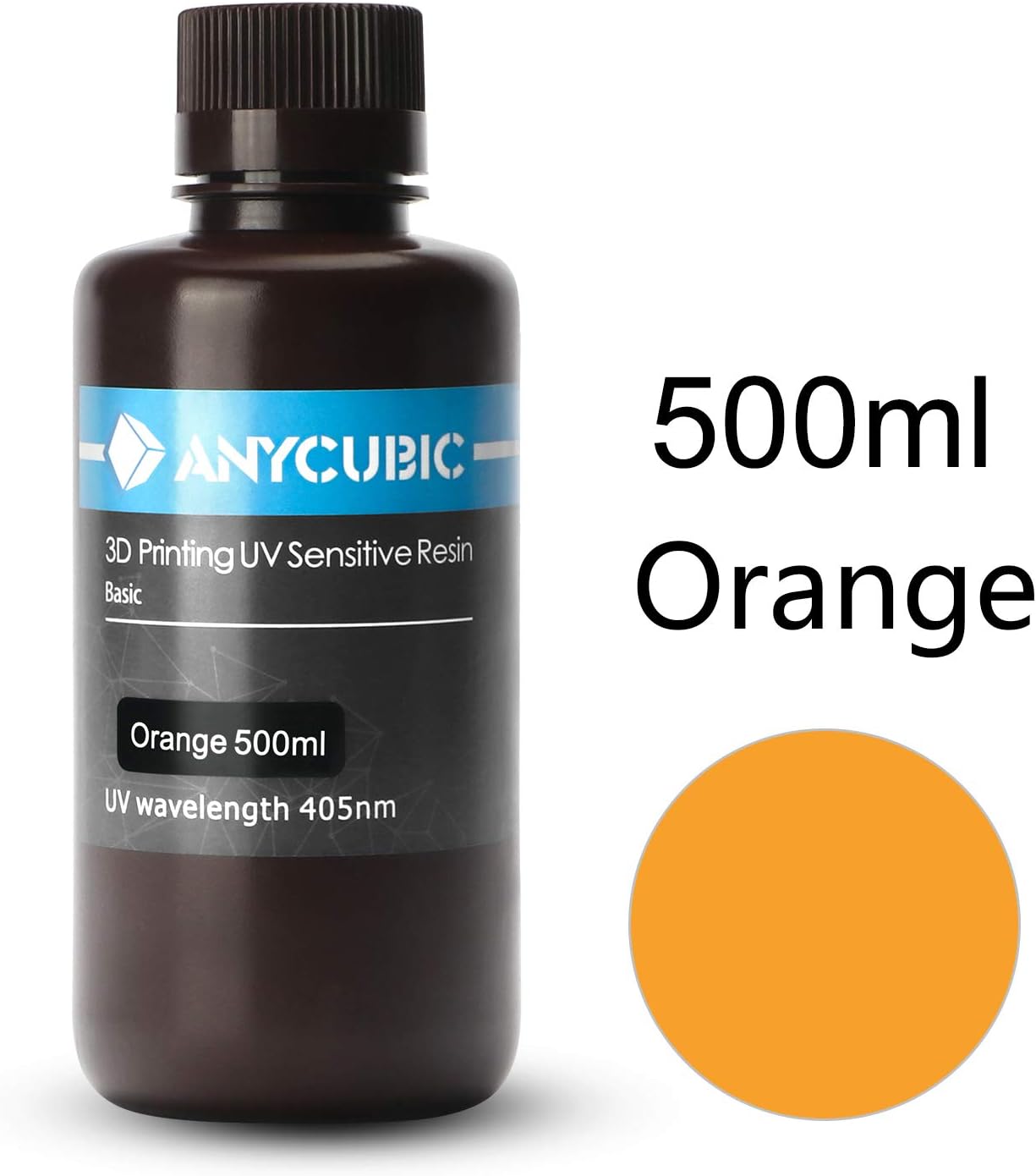 TRIGORILLA ANYCUBIC 3D Printer Rapid Resin 405nm for Photon UV Curing LCD DLP Printing 500ml,Orange