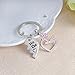 Meiligo Fashion 2 Pcs Couples Gift Alloy Her Buck His Doe Letter Heart Puzzle Dog Tag Key Chain Bracelet Broken Heart Matching Engraved Heart Letter Bracelet Key Chain (Key chain(2pcs)-2)