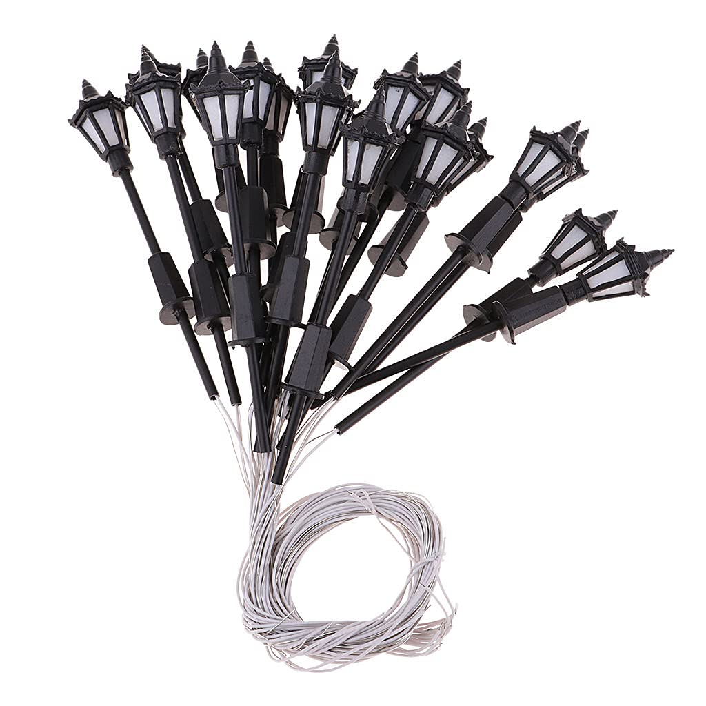 Sharplace 20 Pieces LED Street Lamps Street Lighting for Railway Model Making 1:100 HO/OO Scale Model Railway Train Street Lights