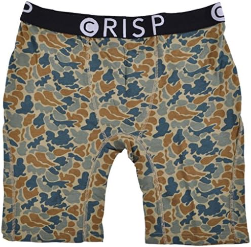 Mens Crisp Boxers Camouflauge Briefs Underwear Green Large