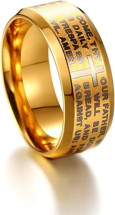 Bishilin Edelstahl Partnerringe - Schwarz Blau Verlobungsringe 8mm Breite