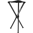 Walkstool - Basic Model - Black Color - 3 Legged Folding Stool in Aluminium - Height 20" to 24" - Maximum Load 330 to 385 lbs - Made in Sweden