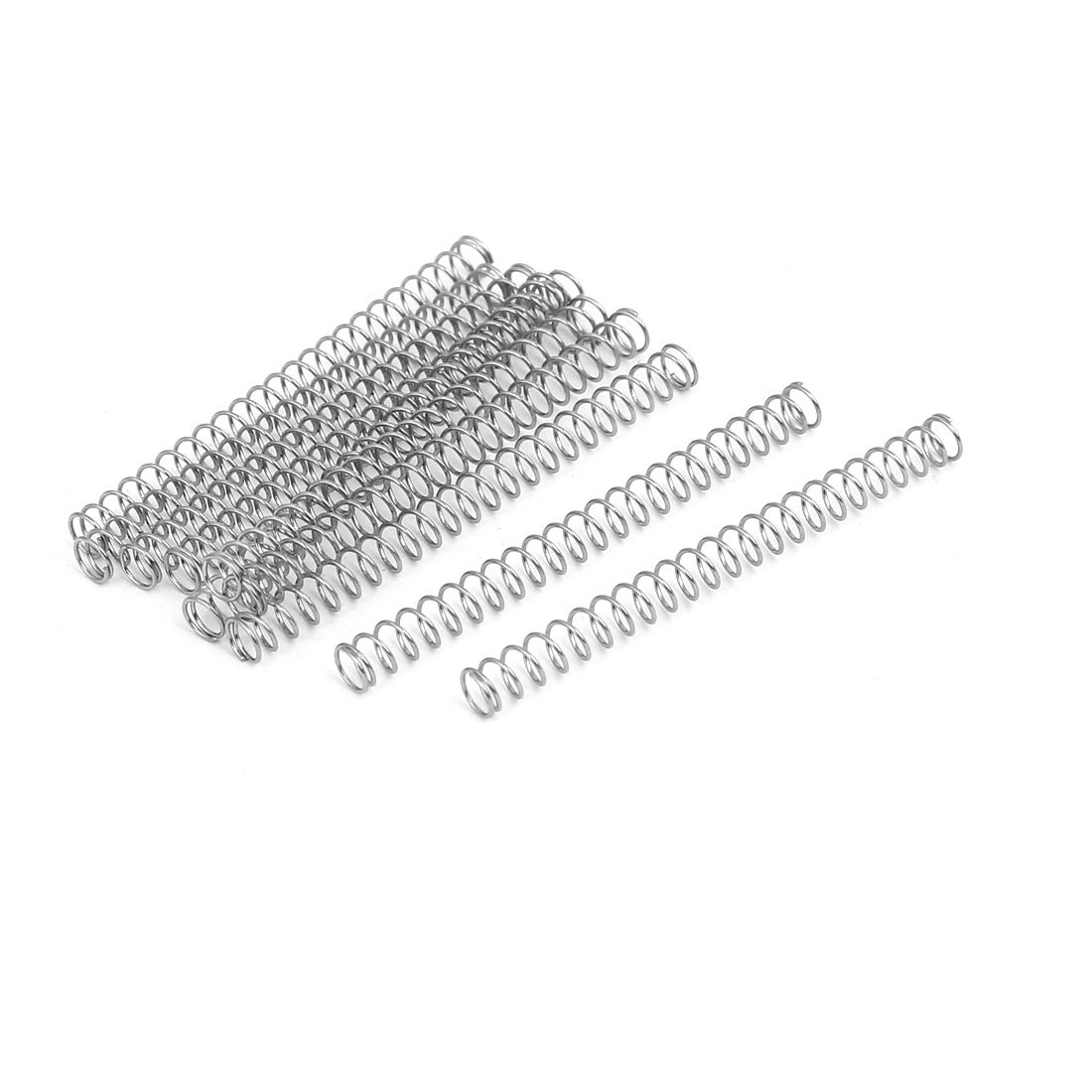 sourcingmap 0.4mmx4mmx45mm 304 Stainless Steel Compression Springs Silver Tone 10pcs