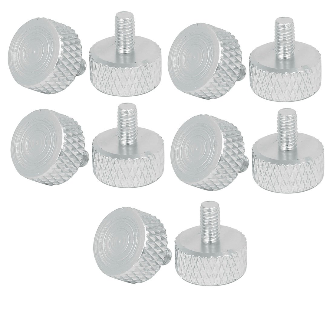 sourcing map Computer Graphics Card M3.5x6mm Flat Head Knurled Thumb Screws Silver Tone 10pcs