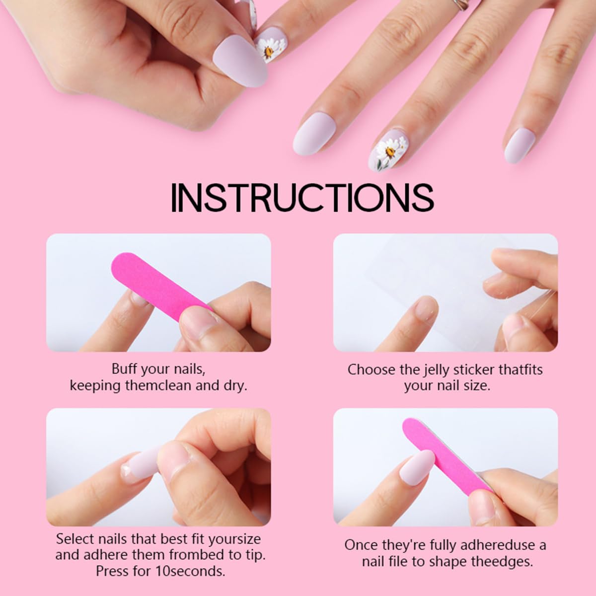 24Pcs Almond Press on Nails Medium French Tip Fake Nails Nude Pink Glue on Nails 3D Bow Pearl Flower Nail Kit False Nails with Ribbon Design Glitter Luxury Acrylic Nail Art Supplies for Women - Image 6