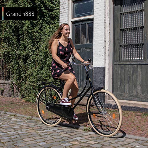 Grand 1888 Unisex fiets, Klassieke Oma fiets met comfortabel zadel, bagagedrager, reflectors, fietsstandaard en bel… - Image 8