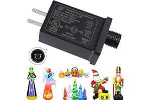 KOOY Replacement Yard Inflatable Adapter 12V 1.25A, Transformer US Plug for Halloween Christmas Inflatable Outdoor Decorations, Class 2 Power Supply for LED Light
