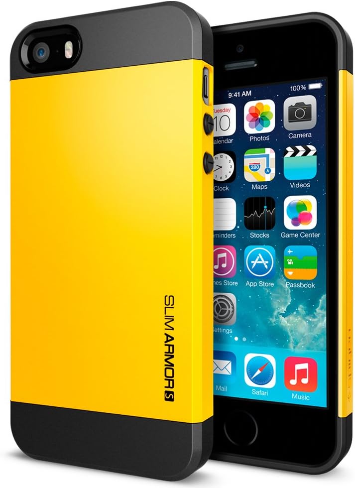 iPhone 5S Case, Spigen� iPhone 5S Case Protective [Slim Armor S] [Reventon Yellow] Dual Layer Protective Case for iPhone 5S and iPhone 5 - Reventon Yellow (SGP10368)