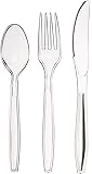 AmazonBasics 360-Piece Clear Plastic Cutlery Set