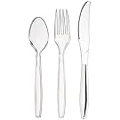 AmazonBasics 360-Piece Clear Plastic Cutlery Set
