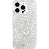 SCORPIFY for iPhone 15 Pro Case [Compatible with MagSafe] with Colorful Pearl Aurora Spine Design, Cute Clear Magnetic Phone Cover for Women Girls and Men,Bumper with Mother of Pearl Shell Pattern