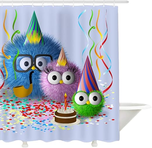 Amazon Com Mymyu Cartoon Shower Curtain Kids Bathroom Decor