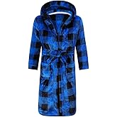 SRVNFBKT Boys Girls Robe Soft Fleece Hooded Bathrobe for Kids