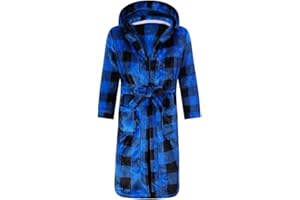 SRVNFBKT Boys Girls Robe Soft Fleece Hooded Bathrobe for Kids