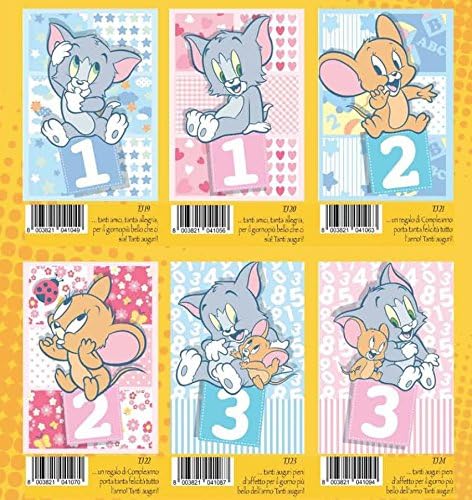 Set 6 Pieces Birthday Greeting Cards 1 Year 2 Years 3 Years Tom and Jerry