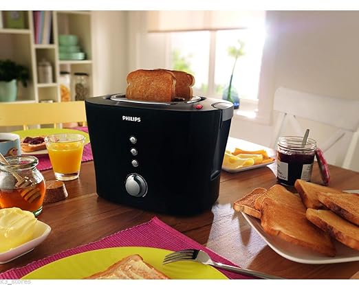Philips HD2630/20 Viva Collection 1000-wattSandwich Pop-Up Toaster (Black/Silver)