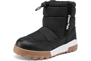 DREAM PAIRS Boys Girls Winter Snow Boots Slip Resistant Outdoor Cold Weather Boots with Faux Fur Lining