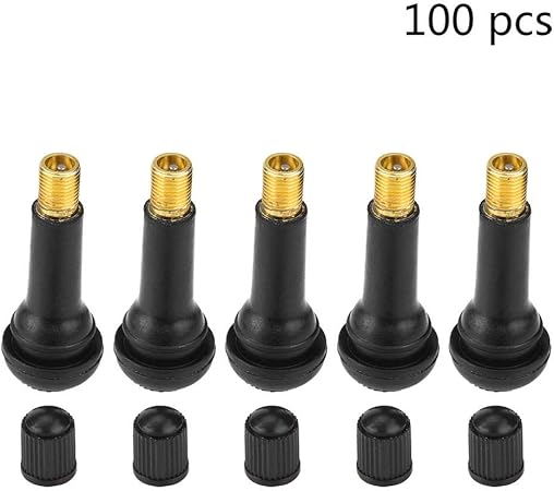 Amazon Kimiss タイヤバルブステム 100個 車 汎用 スナップインタイヤ タイヤバルブステム Tr412 Tr413 Tr4149 黒 Tr414 エアバルブキャップ 車 バイク