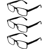 One Power Glasses With Comfort Spring Hinges Readers for Men and Women, Auto Adjust Eyeglasses Black Square Frame