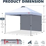 MasterCanopy Durable Ez Pop-up Gazebo 2.5x2.5M White with Sidewall view 5