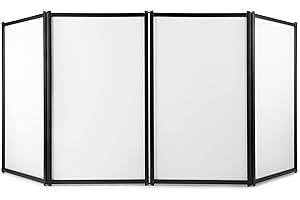 RK RECK RECK PF-33 45" DJ Foldable Facade Portable Event Booth Panels 4 Detachable Black Metal Frame Projector Display Scrim Panel with Carry Bag