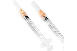 ATSUHUT 1ml Disposable Luer Lock Syringes with 25G 1 Inch Needle Individual Package - Pack of 20