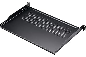 TEDGETAL Rack Shelf 1U Vented Server Rack Mount Cantilever Tray, 50 lbs, 12 inches Deep, Black