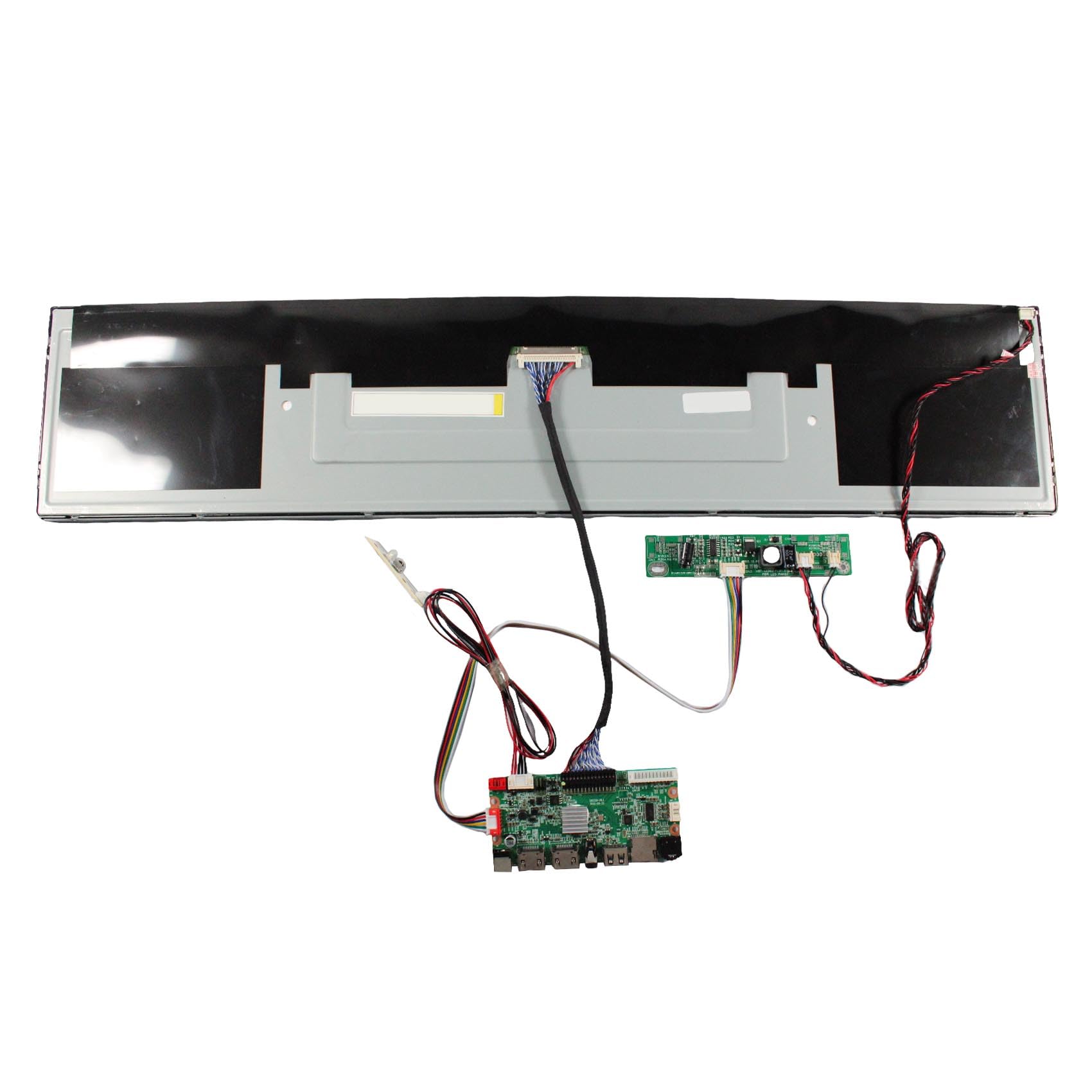 FanyiTek 24 inch 1920x360 DV240FBM-NB0 30pin IPS Stretched Bar LCD Screen and USB SD Audio LVDs Controller Board,for DIY Gaming Marquee Monitor/Supermarket Shelf Display