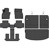 Binmotor-All Weather Floor Mats and Cargo Liner Set for 2024-2026 Mazda CX-90 & CX-90 PHEV(6 & 7 Seater with 2nd Row Bench Seat or Bucket Seat) Seatback Cargo Fit for 6 Seater, for CX90 Accessories