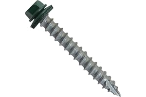 JAKE SALES #14 Metal Roofing Screws(250) Screws x 2" Ivy/Forest Green Hex Head Sheet Metal Roof Screw. Self Starting/Tapping Metal to Wood Sheet Metal siding Screws -EPDM Washer. for Corrugated Roofing