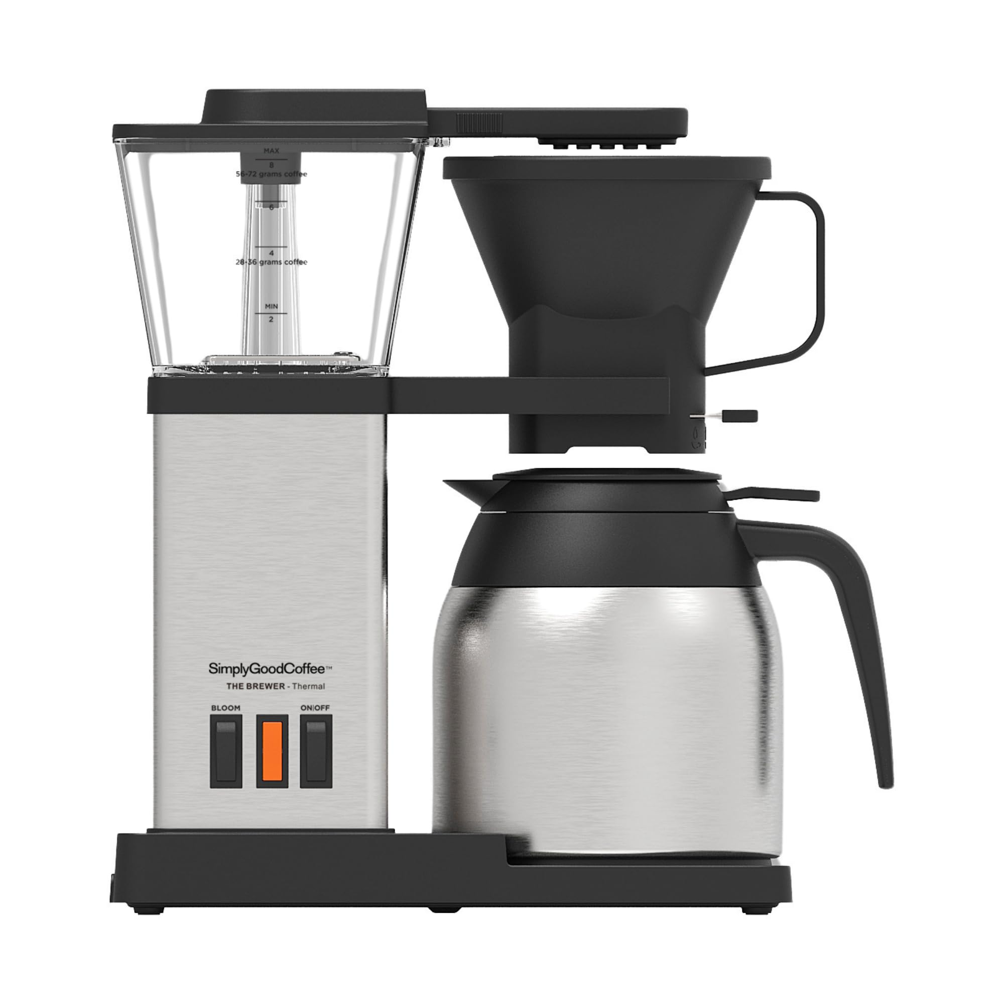 Photo 1 of Simply Good Coffee THE BREWER - Thermal. Coffee Maker/Coffee Machine. 8 Cup Automatic Drip Pour Over Coffee Brewer. Easy To Use. Stainless Steel/Black