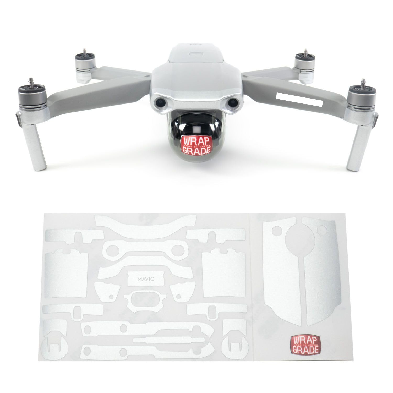 Wrapgrade Skin Compatible with DJI Mavic Air 2 | Accent Color A (AIRFORCE SILVER)