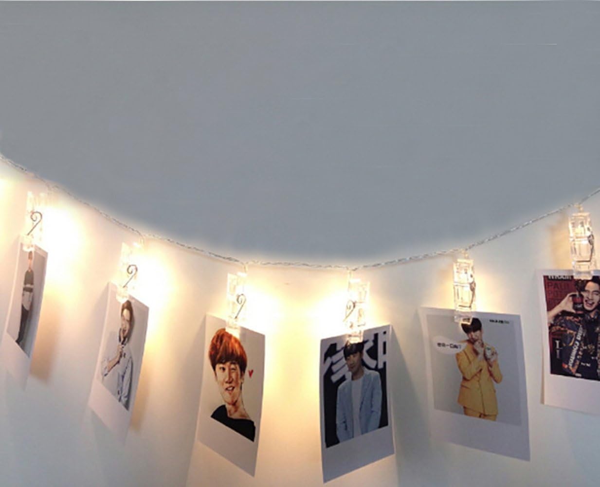 Highill USB Photo Clips Pegs String Lights 5M 30 LED Fairy Lights Picture Lights(Warm White)